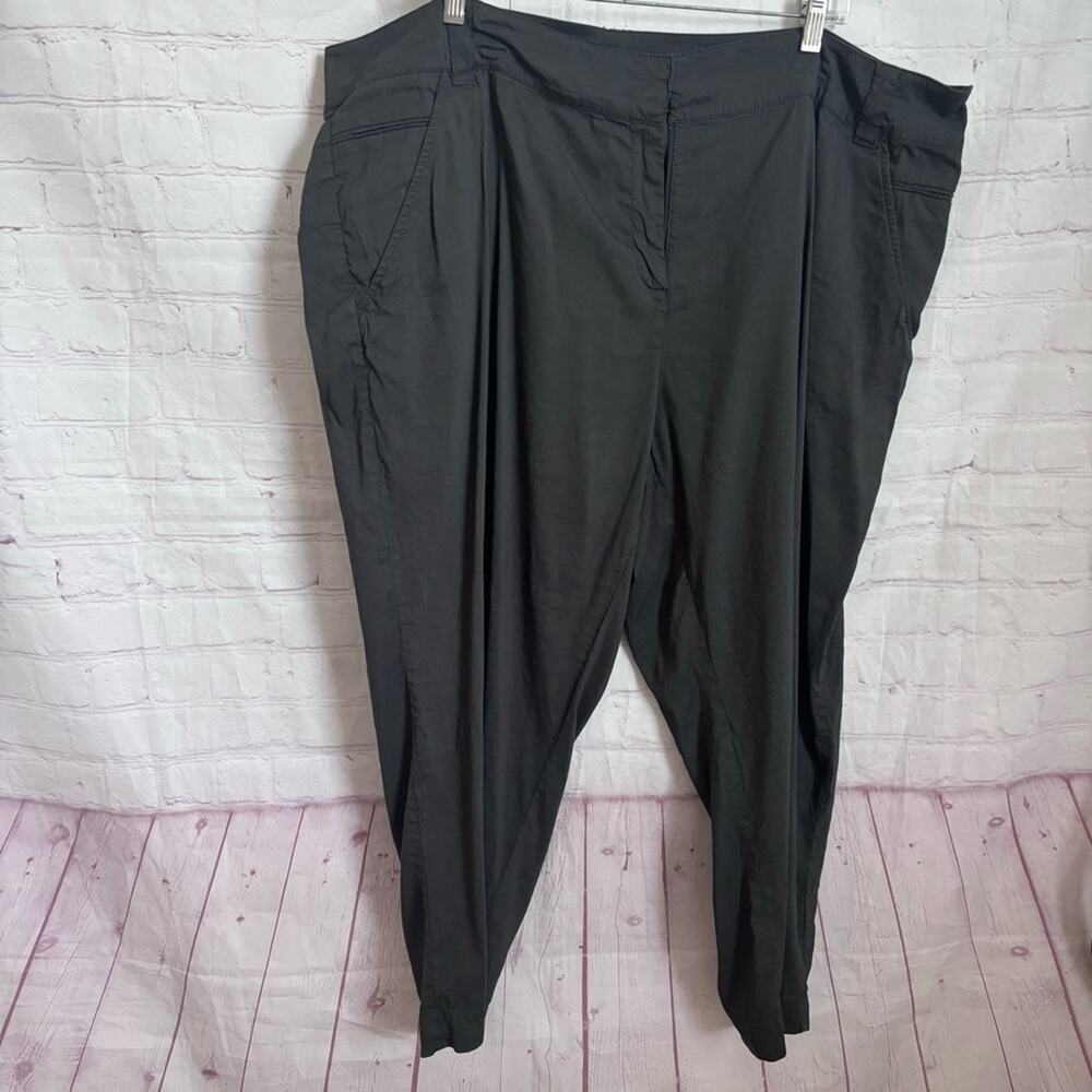 Eileen Fisher linen blend with stretch slightly tapered pants graphite Size 22W